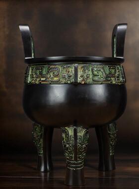 厂家直销圆鼎三足鼎鼎青铜器办公室摆件司母戊仿古洛阳鼎开业礼品