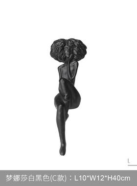 简约现代轻奢创意艺术样板玄关柜人物雕塑摆件家居房间软装饰品