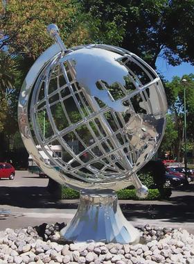 不锈钢雕塑镜面发光月亮圆环景观金属镂空廊架学校园林广场鹿