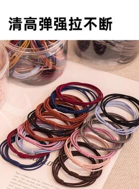 韩式高弹力皮筋洋气学生黑色基础款发圈女扎头发马尾耐用多层头绳