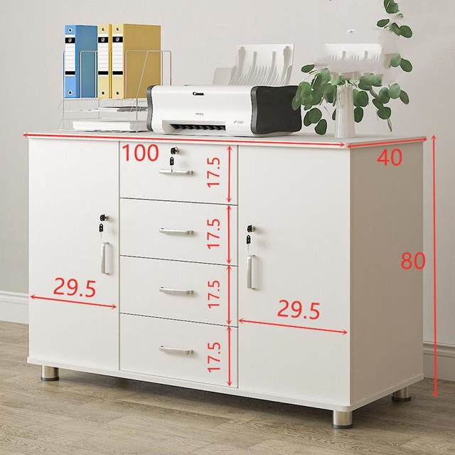Office file cabinet with lock drawer cabinet balcony storage cabinet wooden floor-standing storage cabinet information cabinet mobile low cabinet