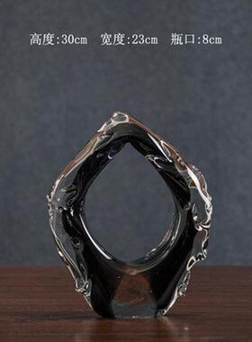 轻奢高档捷克水晶气泡花瓶摆件客厅插花创意玻璃网红透明餐桌花瓶