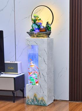 热销现代简约客厅电视柜旁鱼缸流水景观玄关装饰开业加湿器送礼摆