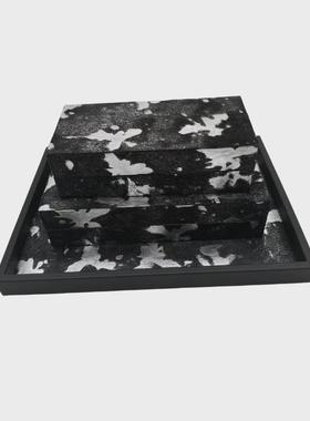 厂家供应衣帽间马毛饰品托盘酒店样板间现代简约家居托盘摆件