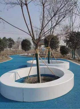 grc坐凳池树清水混凝土休息椅grc玻璃钢景观异形花池户外公园花坛