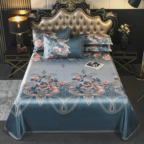 kbq1夏季冰丝床单1.8米丝滑裸睡夏天凉爽冰凉空调席子2m可水洗欧 - 图0