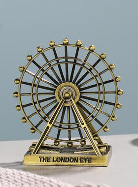 伦敦眼模型复古摩天轮摆件饭厅酒吧酒柜玄关前台办公桌面创意饰品