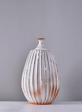 热销小口诧寂风陶瓷花器新中式复古装饰柜玄关书桌工艺台面花瓶插