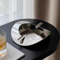 Modern Light Luxurious Silver Stainless Steel Cigar Ashtrays Pendulum for Advanced Sensory Panels Room for sale in the dining room Dining Room Adornment