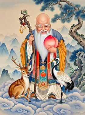 长寿仙翁老寿星仙鹤福禄