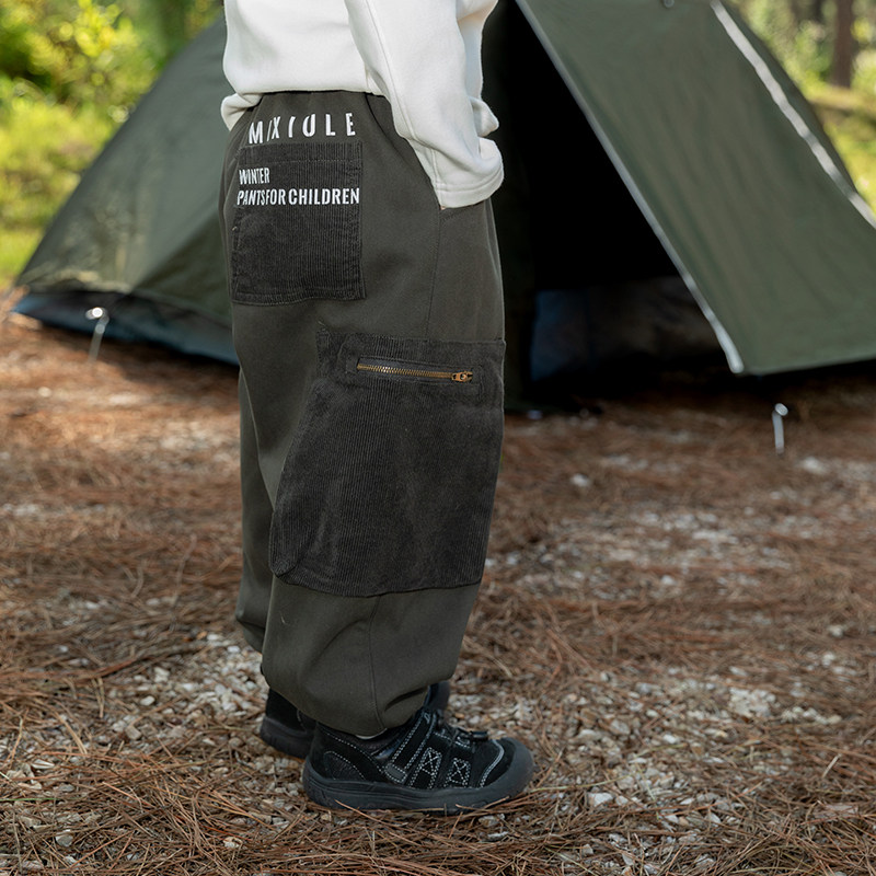 米修叻男童加绒裤子冬装时尚工装裤休闲大口袋冬季儿童一体绒秋冬,淘宝优惠券,粉丝福利购,淘宝优惠卷