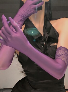 超滑黑丝蕾丝丝袜手套女款晚礼服新娘结婚婚纱手丝性感分指护袖套
