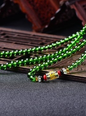 天然正品橄榄石多圈多层水晶手链