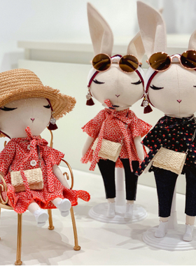 兔子布偶可爱羊公仔装饰品