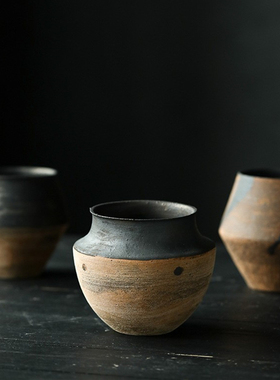 手工制作粗陶茶具配件