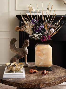 中古风大理石花瓶客厅装饰品