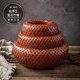 Pink home retro home bamboo basket round desktop snack basket