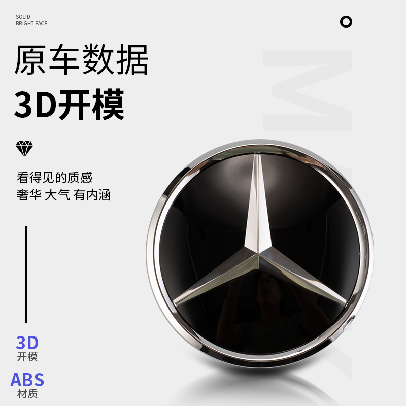 奔驰新C级E级GLE GLS GLA CLA MLGL GLK GLC A级改装镜面中网大标 - 图0