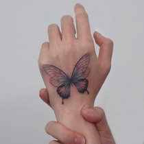 Miss Lady Tattoo with 2020 new pint color gradient butterfly tattoo stickhand back arm Sexy tattoo stickers