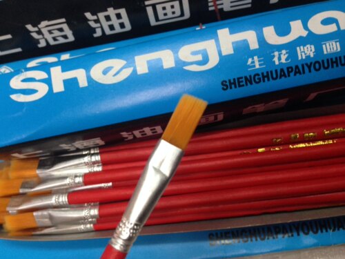 红木杆塑料尼龙毛画笔上海油画笔 油漆笔 水粉笔 水彩笔丙烯画笔 - 图2