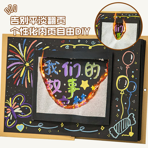 青禾纪风琴本diy材料包立体机关书情侣闺蜜生日礼物风琴折页本 - 图2