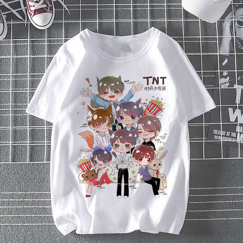 时代少年团TNT周边应援T恤上衣贺峻霖严浩翔马嘉祺刘耀文同款衣服 - 图0