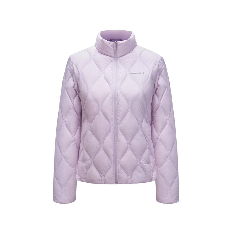 波司登2024年新款时尚葫芦纹轻薄短款女士鹅绒轻薄立领羽绒服外套