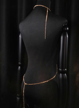 霏慕轻奢性感镶珠可调节身体链