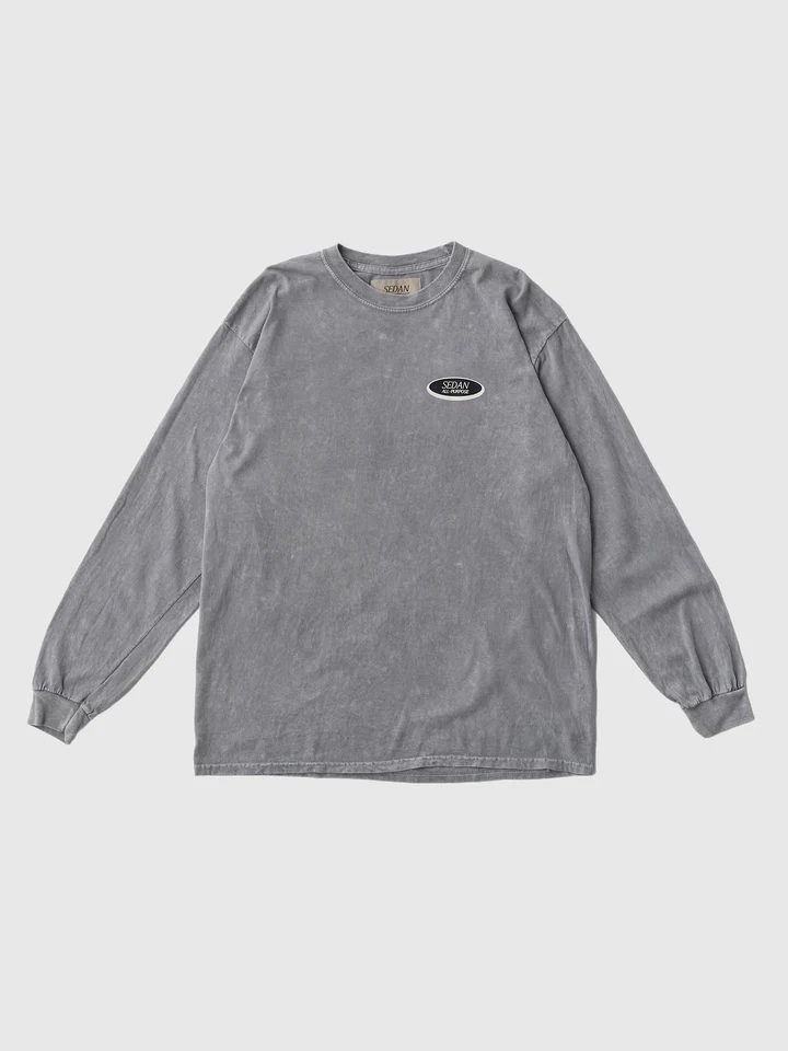 SEDAN ALL PURPOSE OVAL LOGO MINERAL WASH TEE 24SS染色长袖T恤-图2