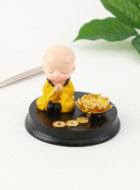 古风小和尚禅意摆件佛系客厅茶桌迷你人物桌面盆景造景花盆装饰品