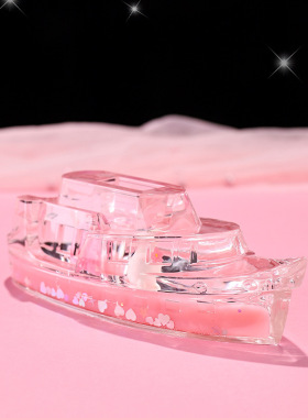 创意轮船流沙摆件游轮桌面装饰学生入油油滴笔插生日礼物流体礼品