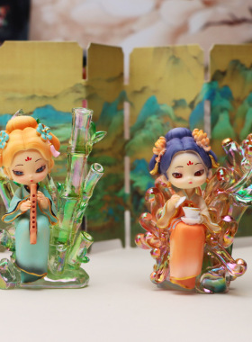 国潮古风东方雅韵盲盒可爱卡通琴棋书画潮玩公仔手办女生生日礼物