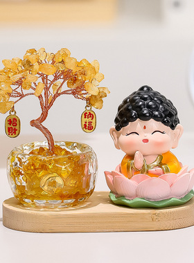 欢喜小神仙摆件财神爷桌面月老观音菩萨佛像如来工位玄学生日礼物
