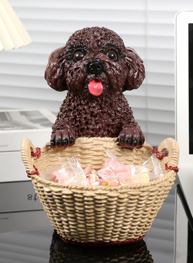 玄关收纳摆件狗狗美式家居饰品客厅装饰品门口鞋柜上放钥匙小摆设