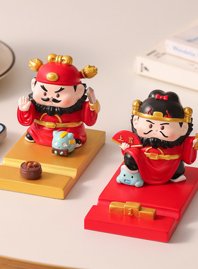 钟馗手机支架摆件职场防小人工位办公室桌面装饰好运招财玄学礼物