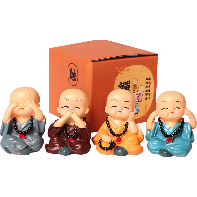 可爱四不禅意小和尚摆件家居园艺装饰品树脂工艺品创意迷你花盆,淘宝优惠券,粉丝福利购,淘宝优惠卷