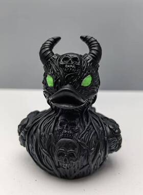 跨境新品Devil Skull Duck Decoration 骷髅鸭装饰树脂小摆件美式