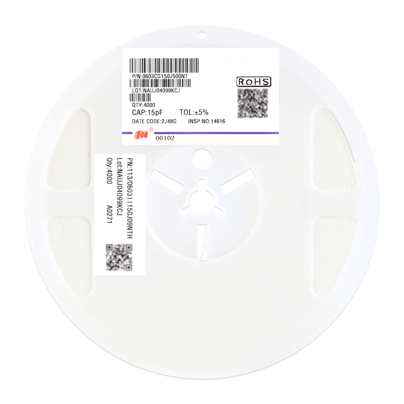 全新原装0603贴片电容 15pF(150) ±5% 50V C0G 0603CG150J500NT - 图0