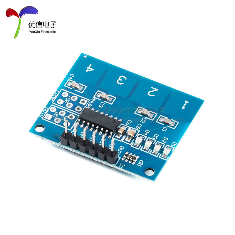 【优信电子】TTP224 4路 电容式 触摸开关 数字触摸传感器模块,淘宝优惠券,粉丝福利购,淘宝优惠卷