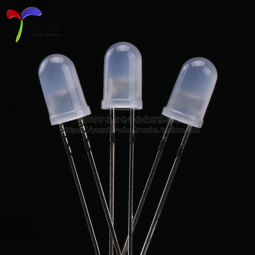 3/5mm透明/雾状/草帽直插LED灯珠/发光二极管白红蓝黄翠绿RGB七彩 - 图3