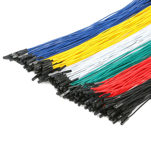 杜邦2.54 端子线 白/黑/红/黄/蓝/绿 穿1P胶壳 连接线 长25CM - 图0