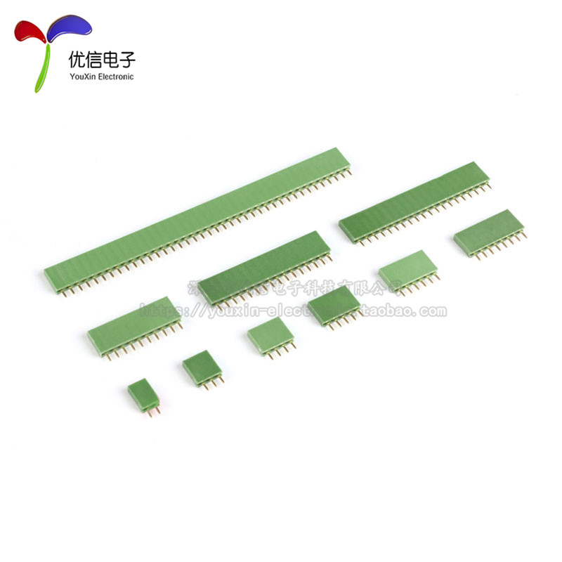 2.54MM间距 彩色 单排母 排针插座 1*2P3P4P5P6P8P10P16P20P--40P - 图2