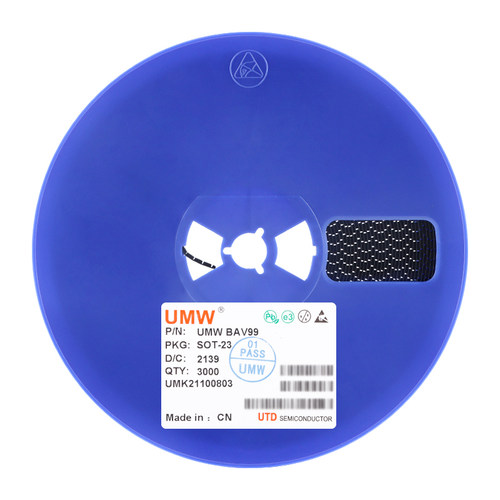 原装正品 UMW BAV99 A7 SOT-23 70V/200mA 贴片开关二极管 (20只) - 图0