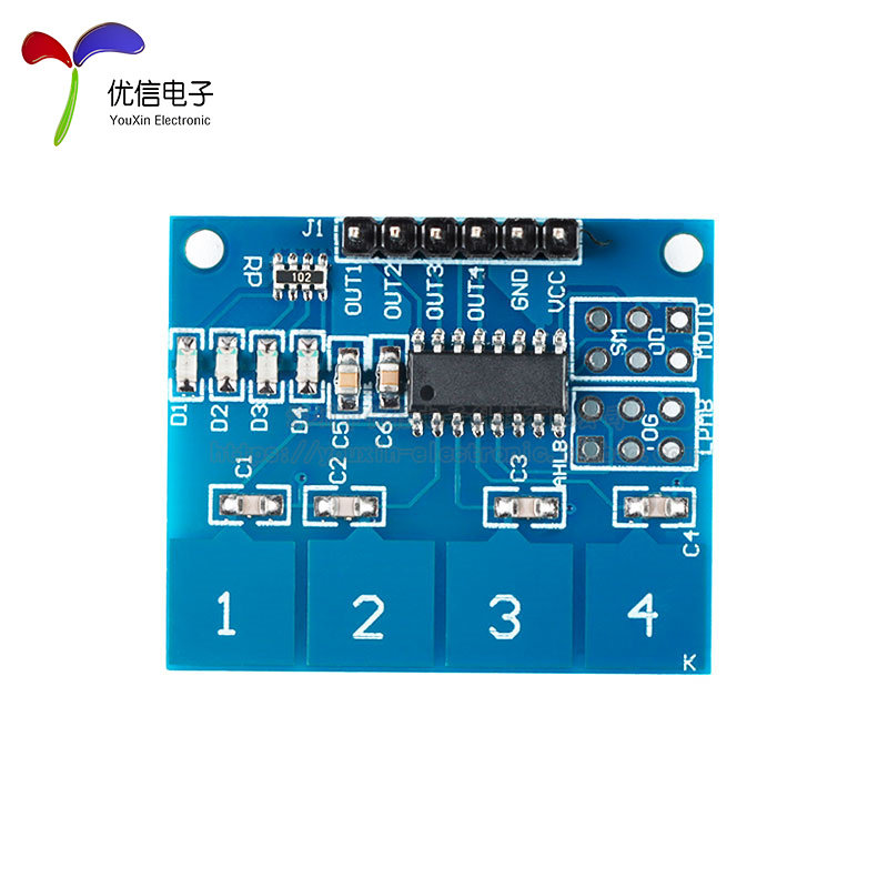 【优信电子】TTP224 4路 电容式 触摸开关 数字触摸传感器模块,淘宝优惠券,粉丝福利购,淘宝优惠卷