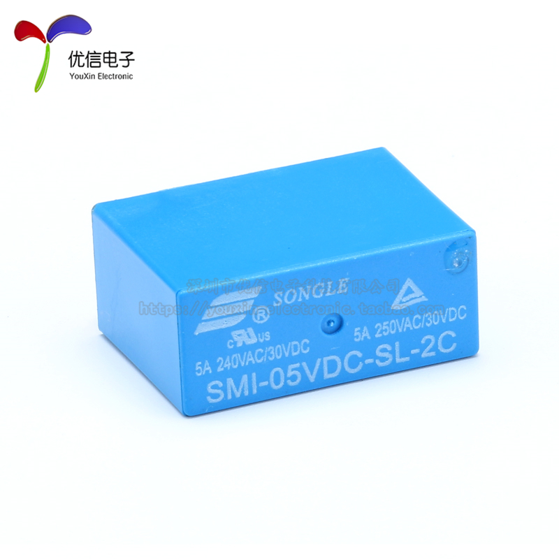 松乐 SMI-05V/12V/24VDC-SL-2C 5A 250VAC/30VDC 8脚 二开二闭 - 图0