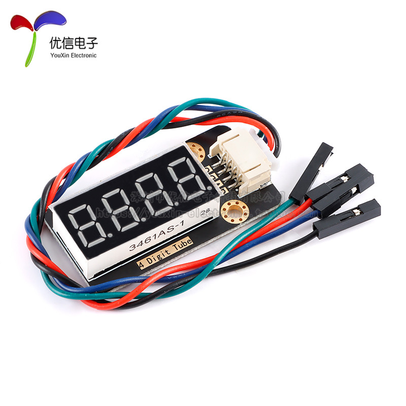 4 Digit Tube TM1650四位0.36英寸共阴数码管模块IIC接口PH2.0-4p - 图1