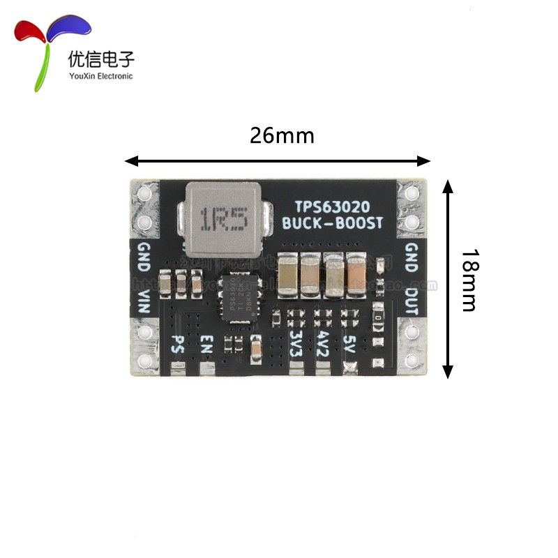 XL63020-3.3/4.2/5.0V USB/锂电池 TPS63020自动升降压电源模块-图3