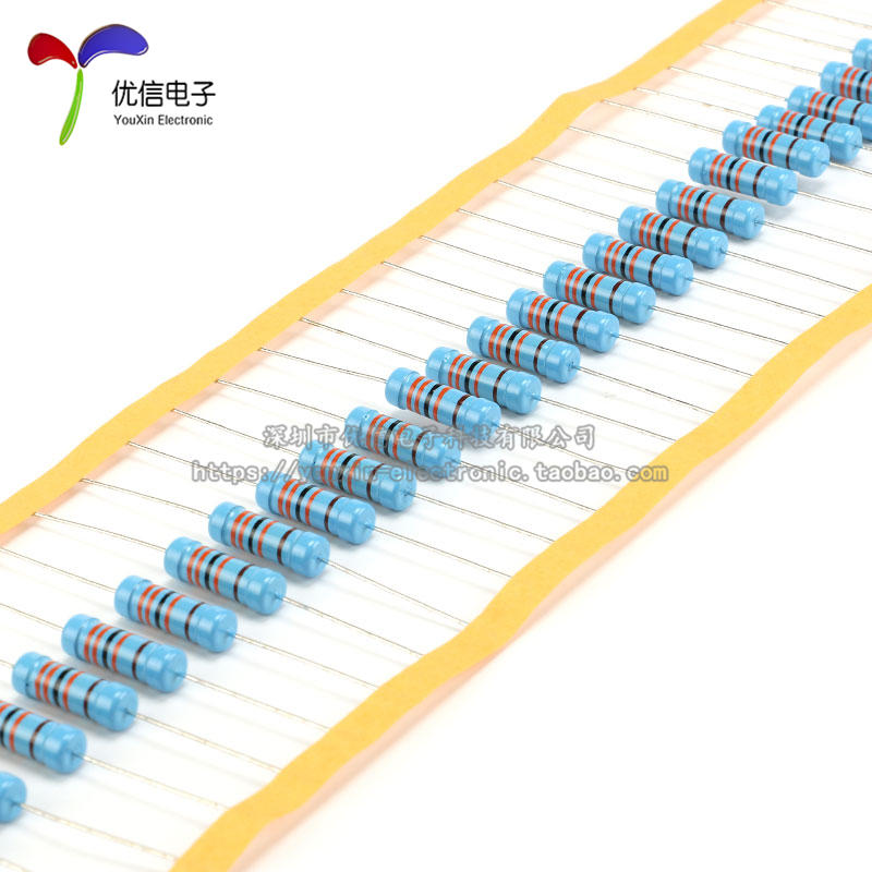 金属膜电阻 3W±1%五色环 2欧 2Ω一种阻值10只-图0