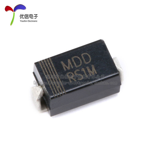 原装正品 RS1M SMA(DO-214AC) 1A/1000V贴片快恢复二极管（10只） - 图0