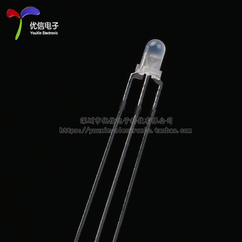 原装正品 3MM/F3雾状LED灯珠红绿双色 共阳三脚指示灯双色灯 10只 - 图1